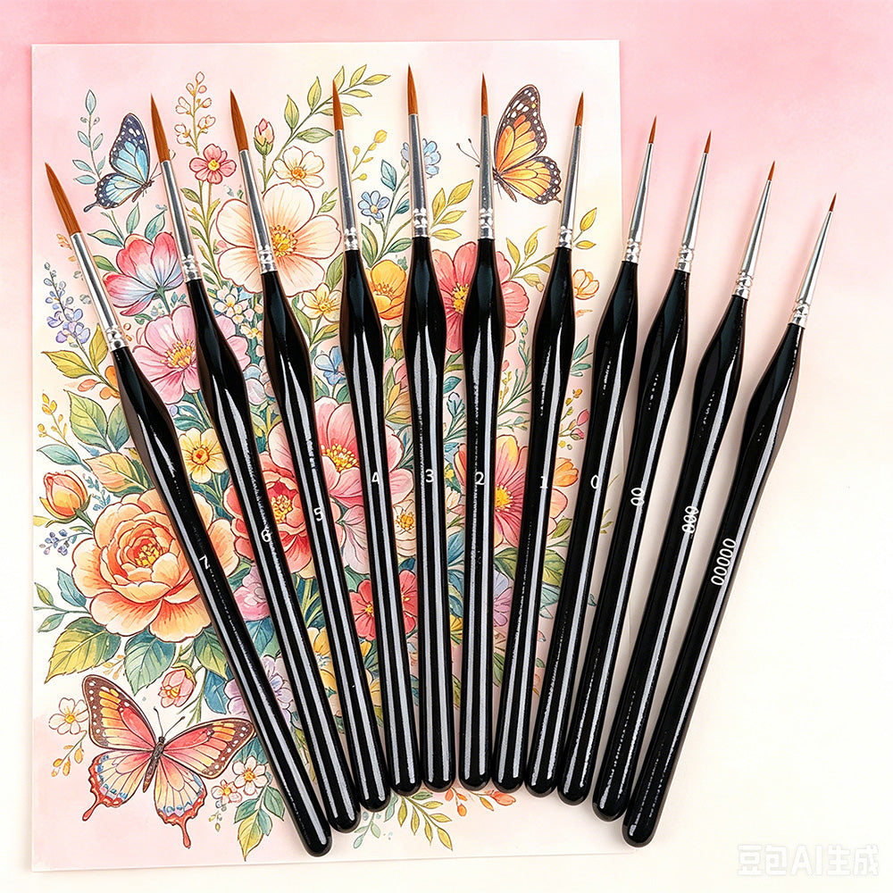 11 PCS Artist Paint Brush Set Detail Painting Brush for Watercolor Acrylic Oil
