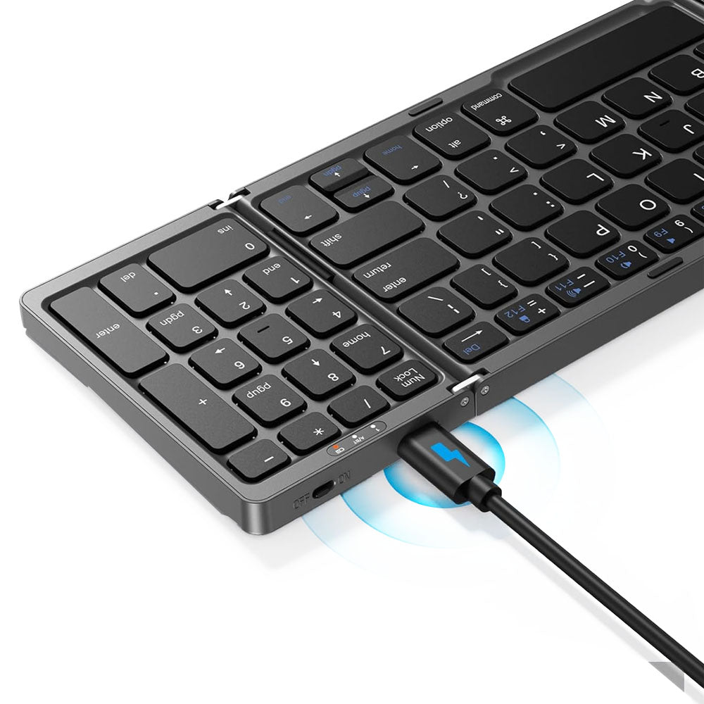 Foldable Bluetooth Keyboard Wireless Portable Keyboard with Numeric Keypad