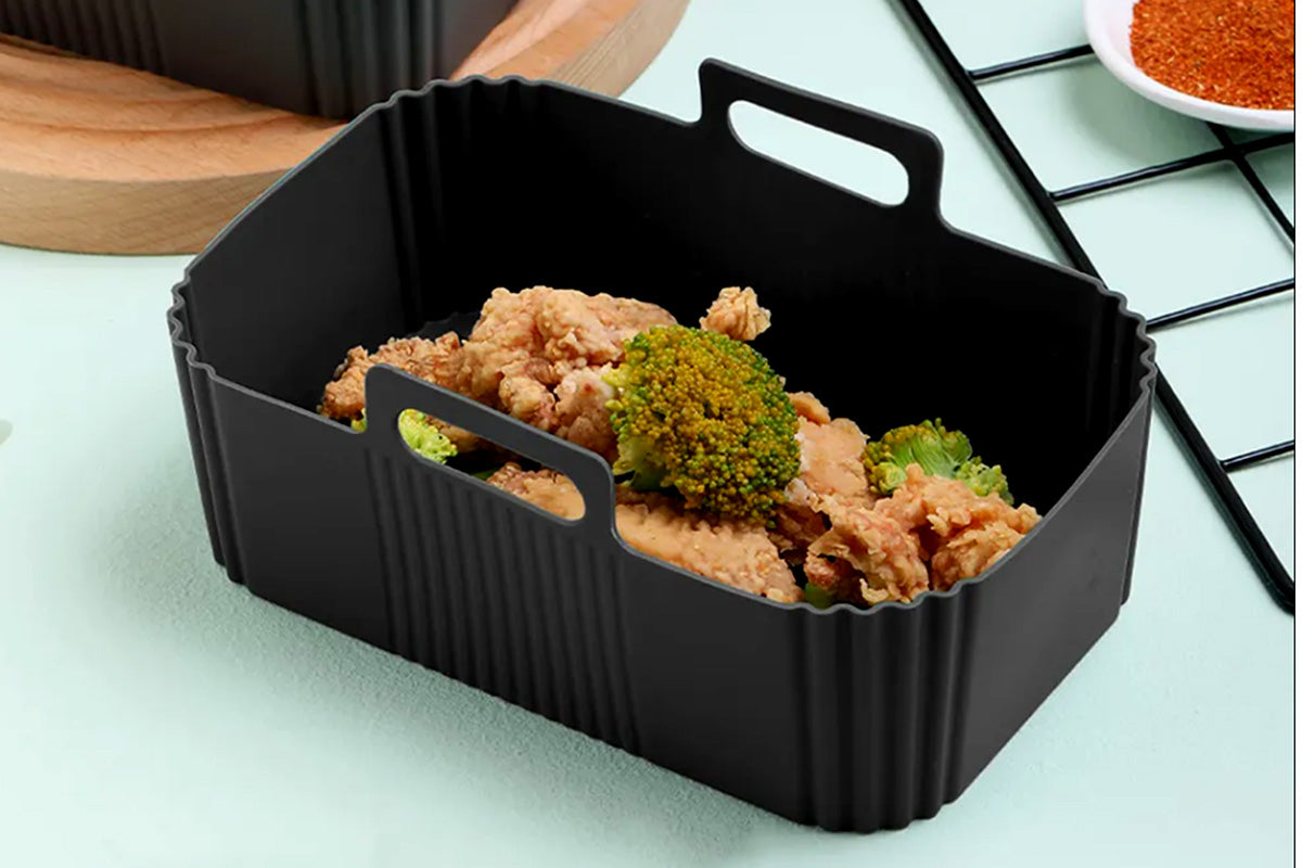 Reusable Silicone Air Fryer Liner for Dual Air Fryer Food Grade Non-Stick & Easy to Clean