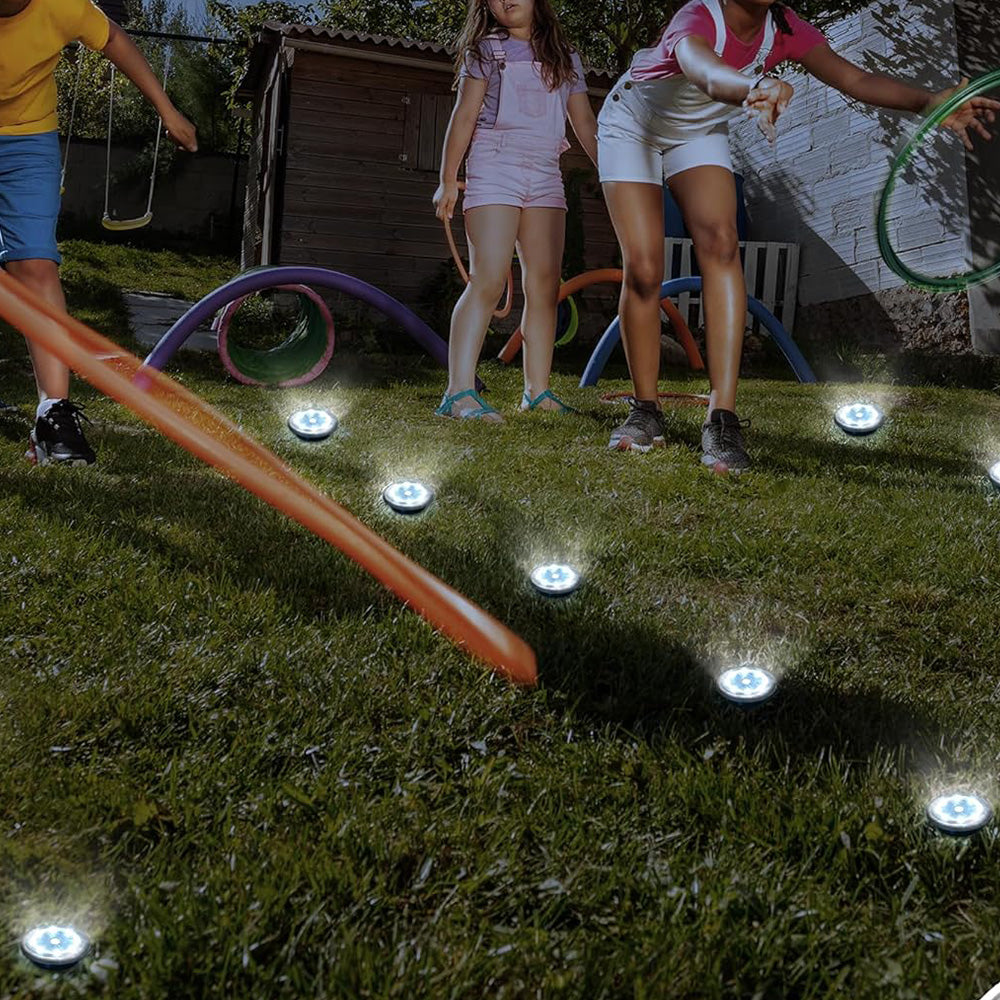 10 Pack Mini Solar Ground Lights for Garden and Pathway Warm Light