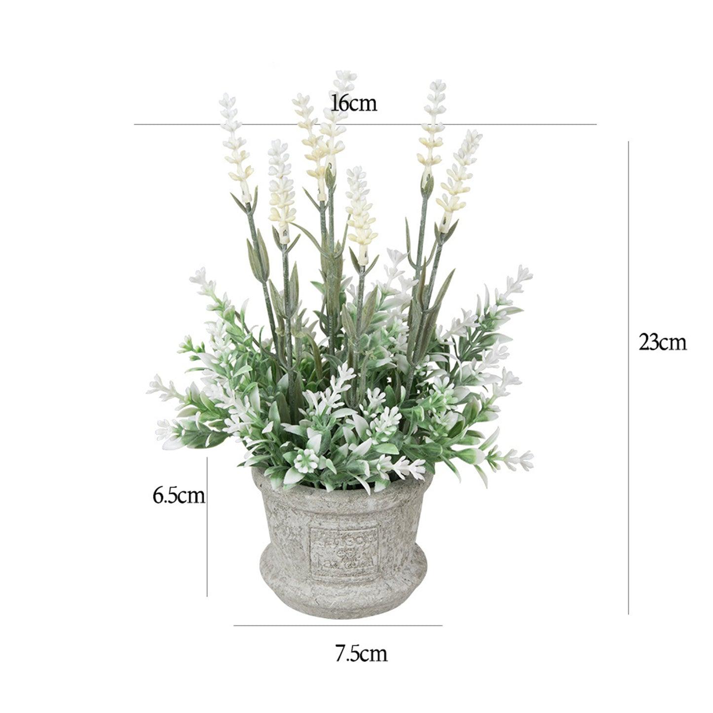 3Pcs Mini Potted Artificial Plastic Green Plants-Lavender