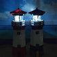 LED Outdoor Solar Lighthouse with Rotating Beacon