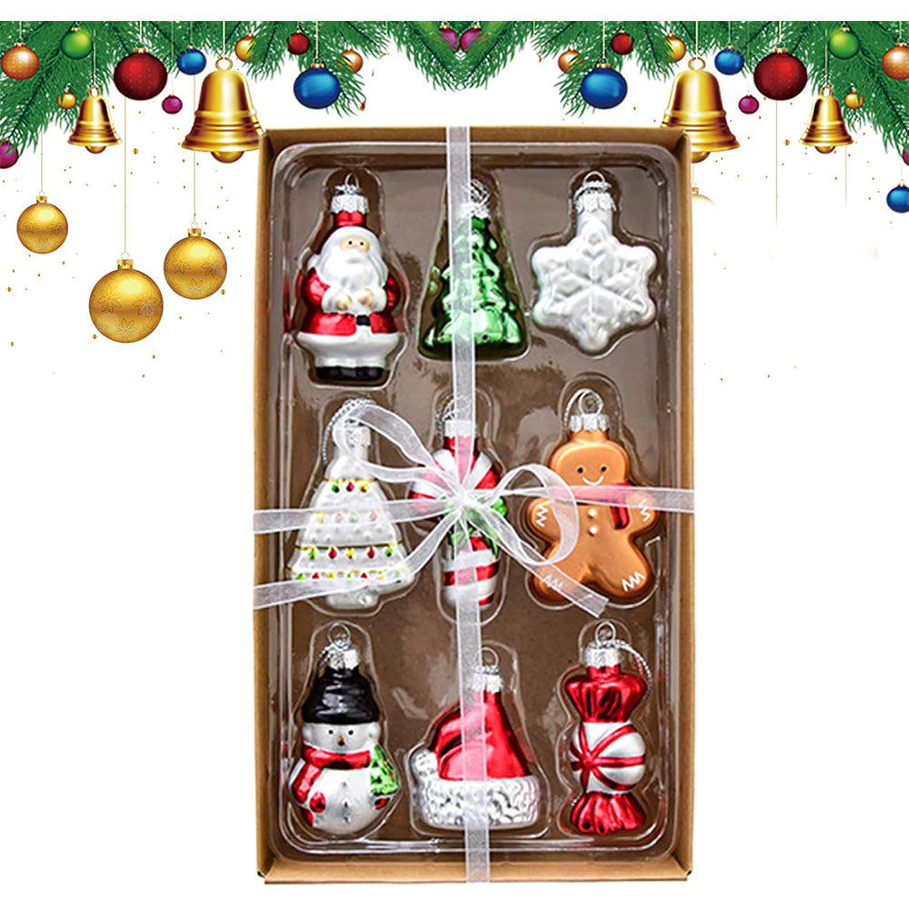 Glass Painted Christmas Ornaments Christmas Tree Hanging Decorations