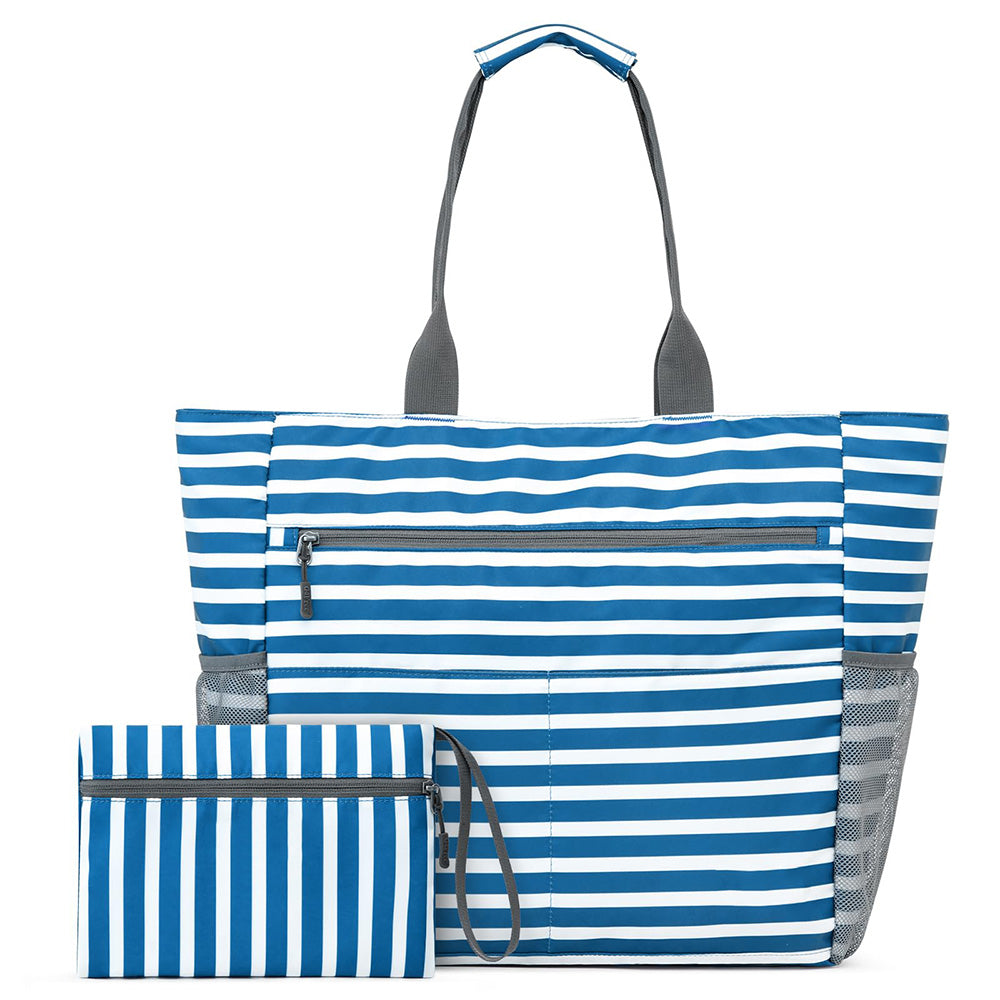 Beach Bag Large Foldable Sandproof Totes Bag With Zipper Beach Shoulder Bag