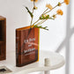 Plastic Clear Book Vase for Flowers Bookshelf Vase Decoration-Brown