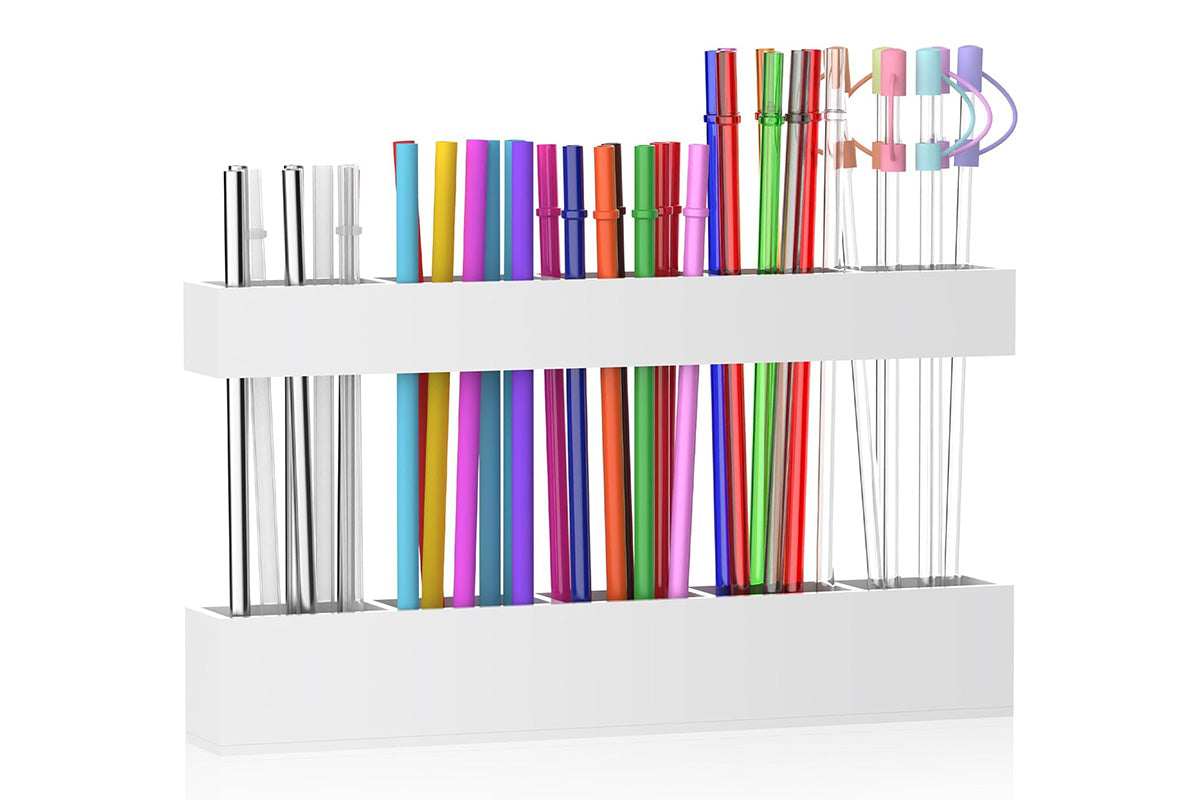 Straw Holder for Cabinet Door Reusable Straw Storage for Kitchen Cupboard