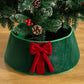 Christmas Tree Collar with Bow Holiday Tree Decor for Tree Stand and Wire Cover-Green