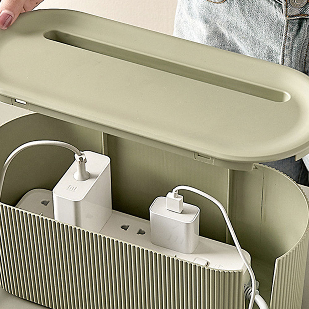 2Pcs Cable Storage Box Wire Management Case Power Plug Socket Organizer Box
