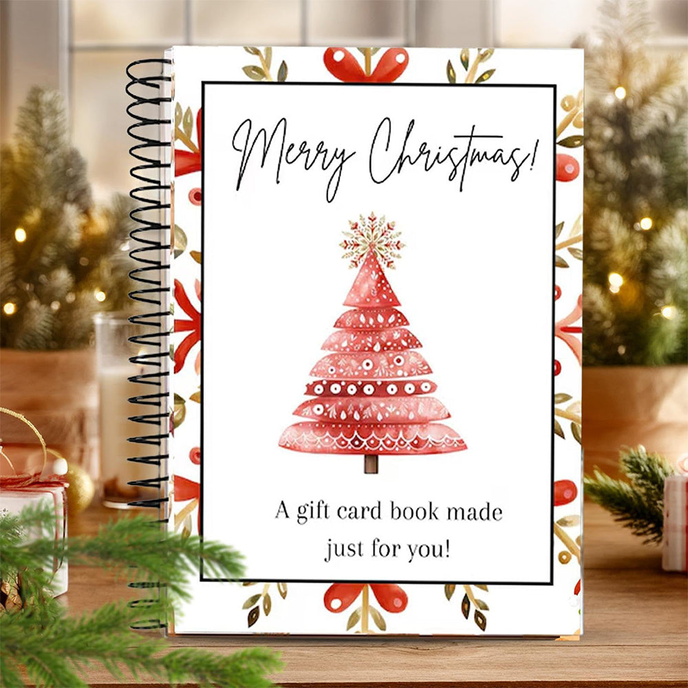 Christmas Gift Card Book 38 Pages Spiral Bound Holder Holiday Keepsake