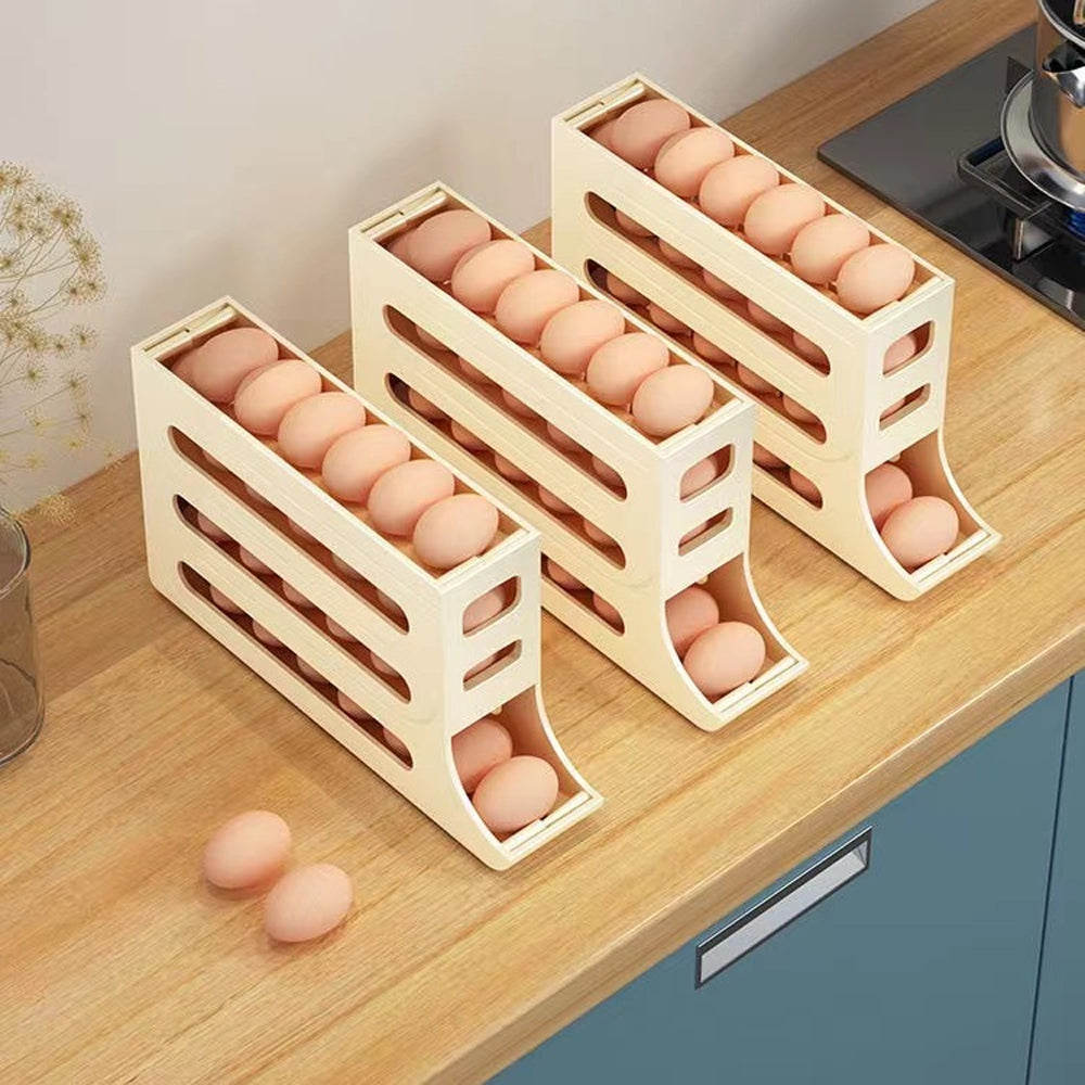 4-Tier Auto Rolling Egg Dispenser Rack