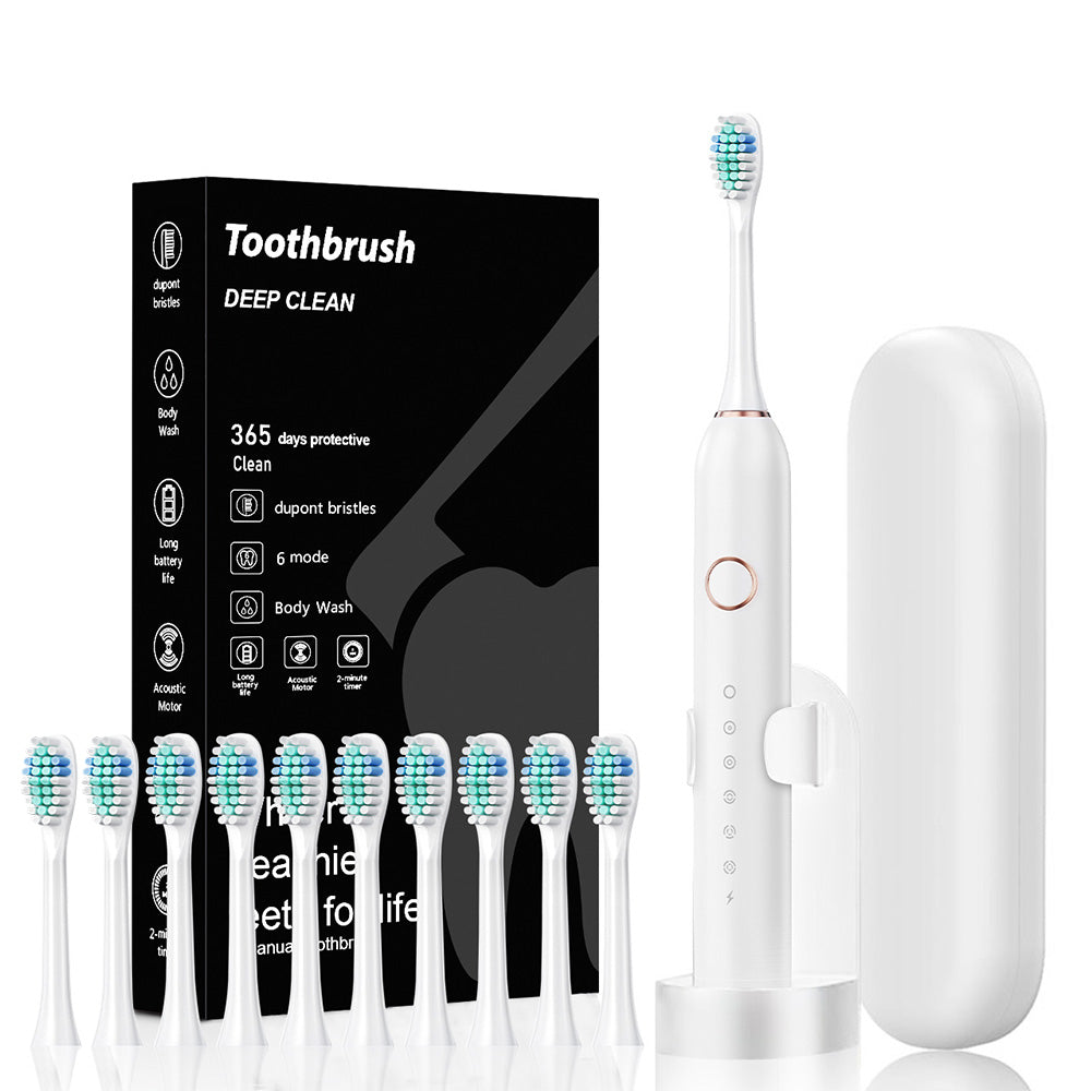 22000 VPM Electric Toothbrush with 10 Brush Heads and 6 Modes Toothbrush Sets