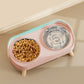 Elevated Double Stainless Steel Pet Food and Water Bowl Set