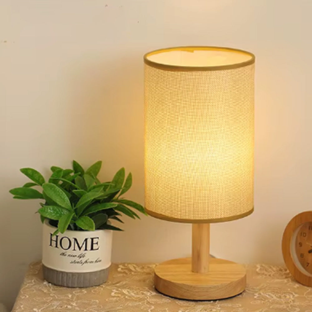 Small Bedside Night Table Lamp For Bedroom Minimalist Nightstand Lamp With Round Shade