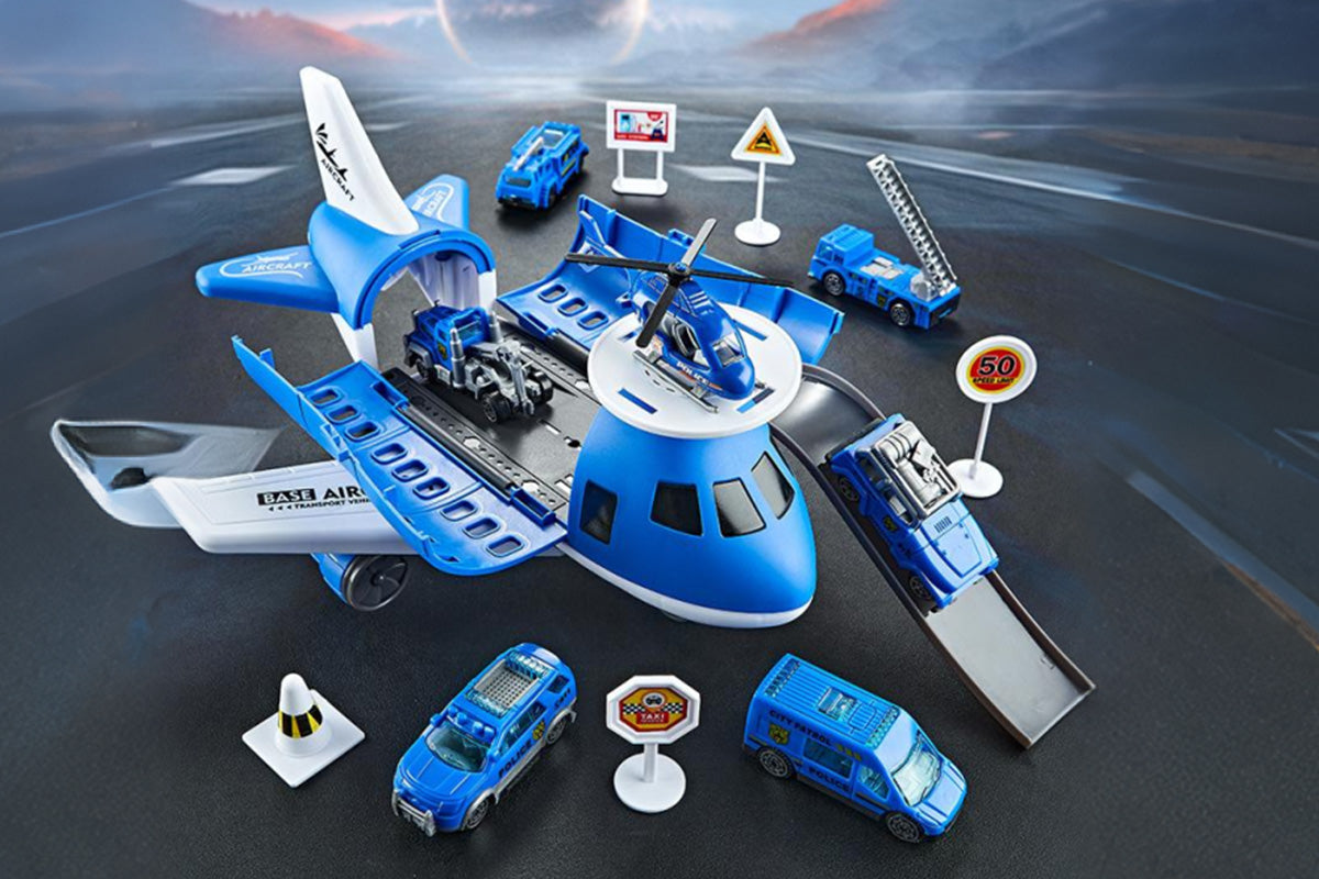 Kids Transformable Airplane Transport Playset Transformable Storage Plane Toy