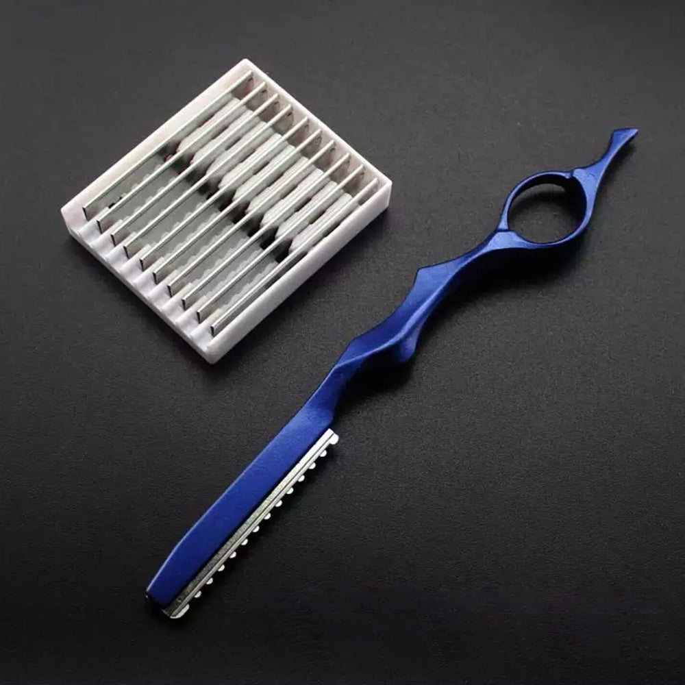 Hair Thinning Razor with 10 Replacement Blades for Professional Salon and Home Use
