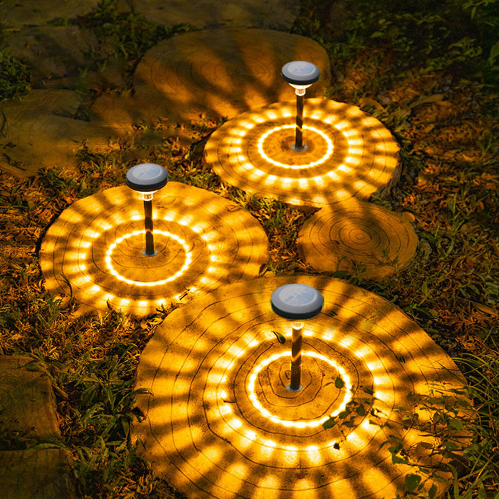 2Pcs Outdoor Water-Resistant Color Changing Solar Lawn Light