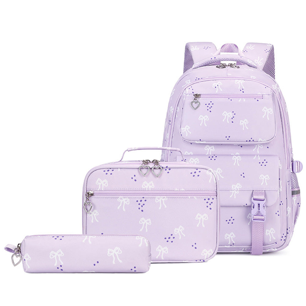 3 Piece Girls School Backpack Set with Lunch Bag Pencil Case