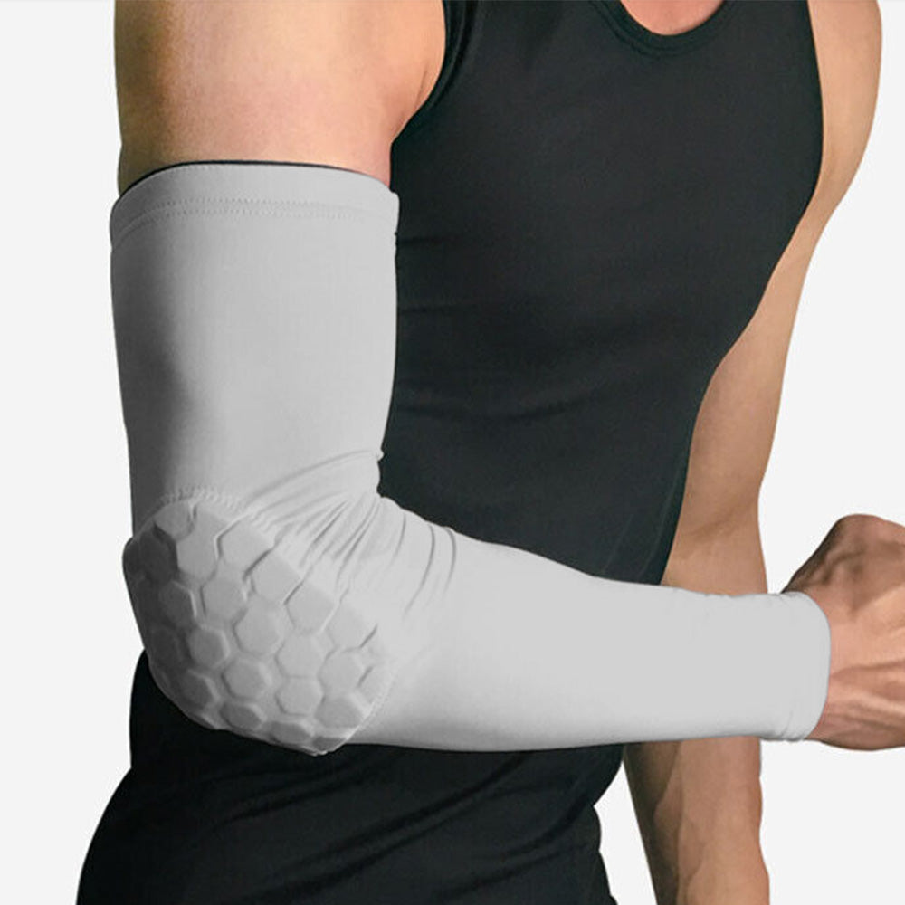 2Pcs Elbow Brace Compression Sleeve with Honeycomb lining for Tennis Weightlifting Golf-Grey