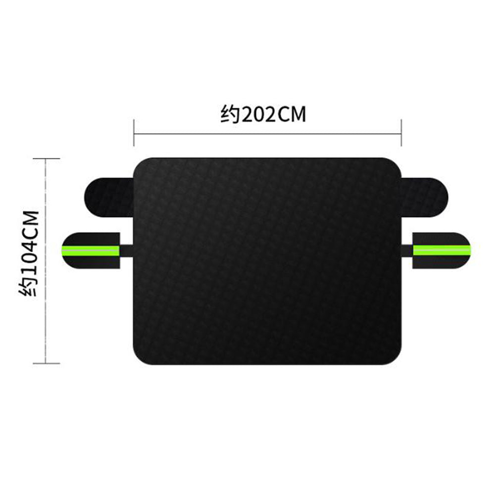 Car Windshield Snow Cover Protector with Reflection Strips-Triple Layer Black