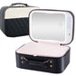 LED Mirror Makeup Case Hard Shell Rechargeable Lighted Cosmetic Organizer