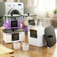 4Pcs Clear Laundry Storage Containers with Airtight Wooden Lids