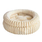 Donut Plush Pet Dog Cat Bed Fluffy Soft Warm Nest for Indoor Cats Small Dogs-Beige