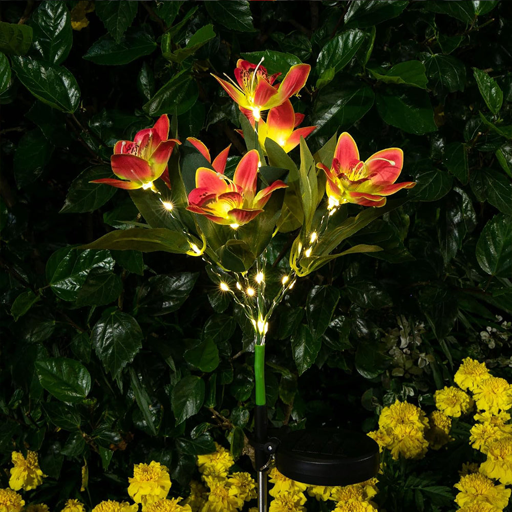 2Pcs 7 Head Solar Orchid Lamp