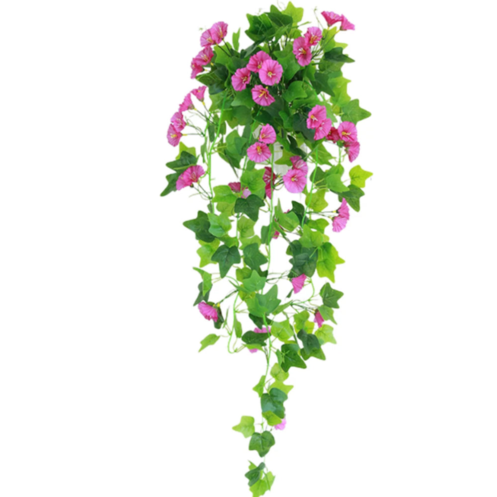 Artificial Morning Glory Vine Hanging Plant for Wall Decor