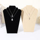 2Pcs Foldable Flannel Necklace Jewelry Bust Display Stands