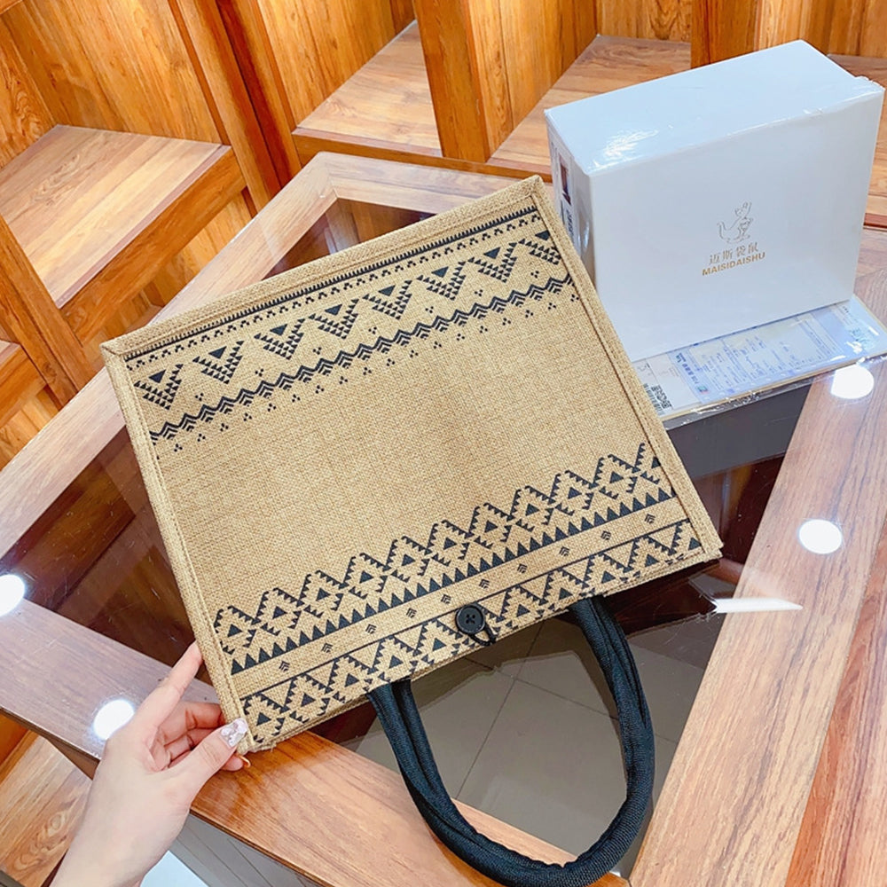 Jute Reusable Handbags-flower