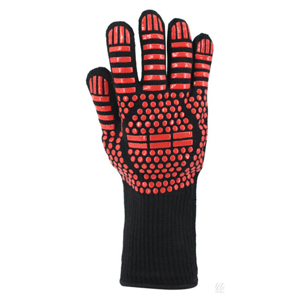 Heat Resistant Oven Gloves Double Sided Silicone Slip Resistant BBQ Gloves