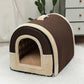 Pet Dog House Kennel Soft Beds Cave Cat Puppy Bed Doggy Warm Cushion Fold
