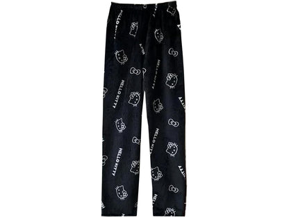 Women's Hello Kitty Inspired Flannel Cartoon Print Pajama Pants