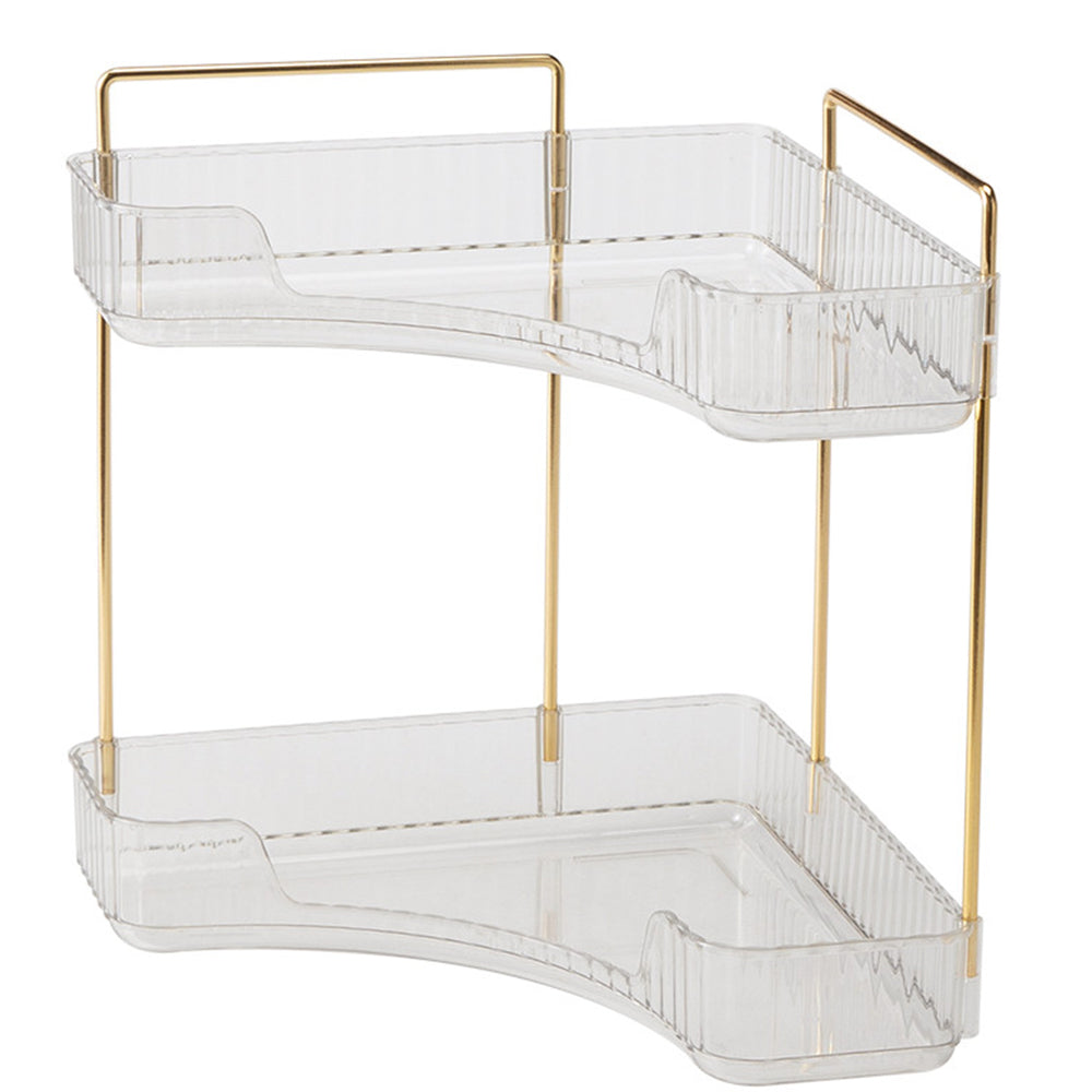 2 Tier Corner Bathroom Counter Makeup Storage Rack