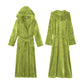 Winter Long Flannel Hooded Bath Robe