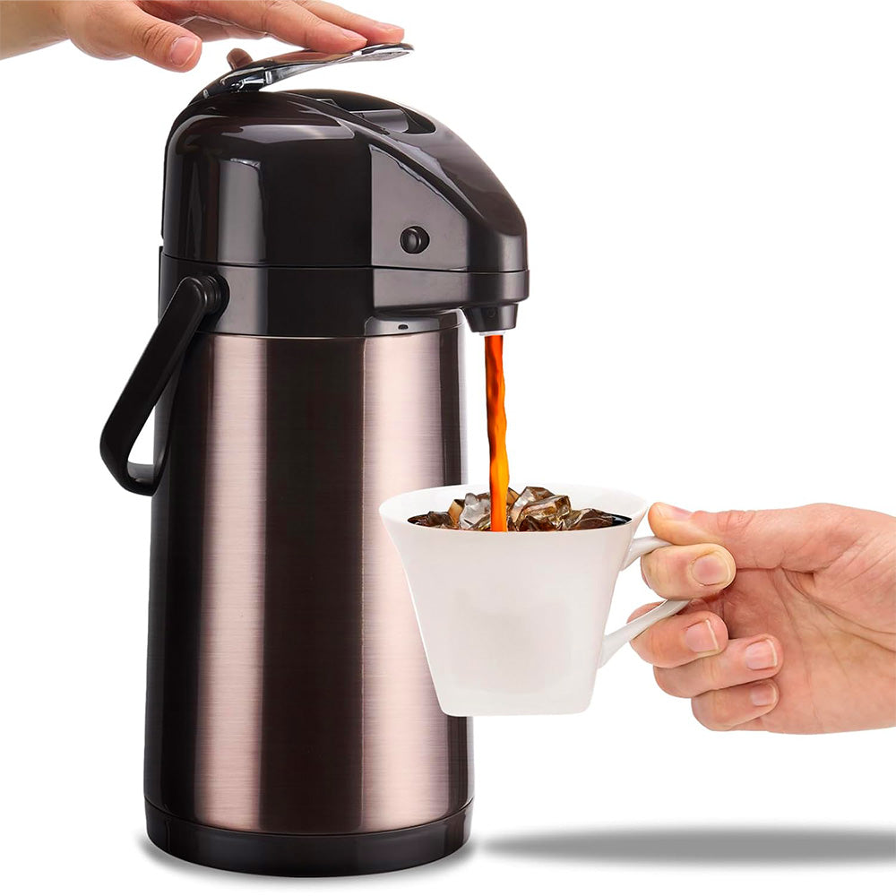 3L Stainless Steel Vacuum Insulated Water Dispenser Pump Flask Hot Cold Beverage Server