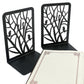2Pcs Metal Decorative Bookends-Black