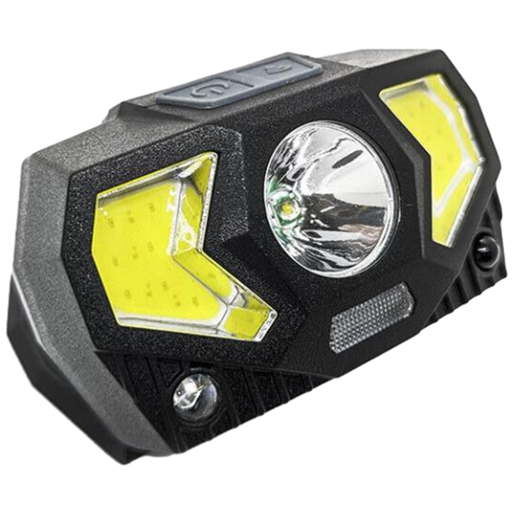 Rechargeable LED Headlamp Water-Resistant Motion Sensor Head Torch-Black