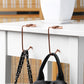 2 Pack 30mm Metal Straight Hooks for Christmas Stockings and Bags