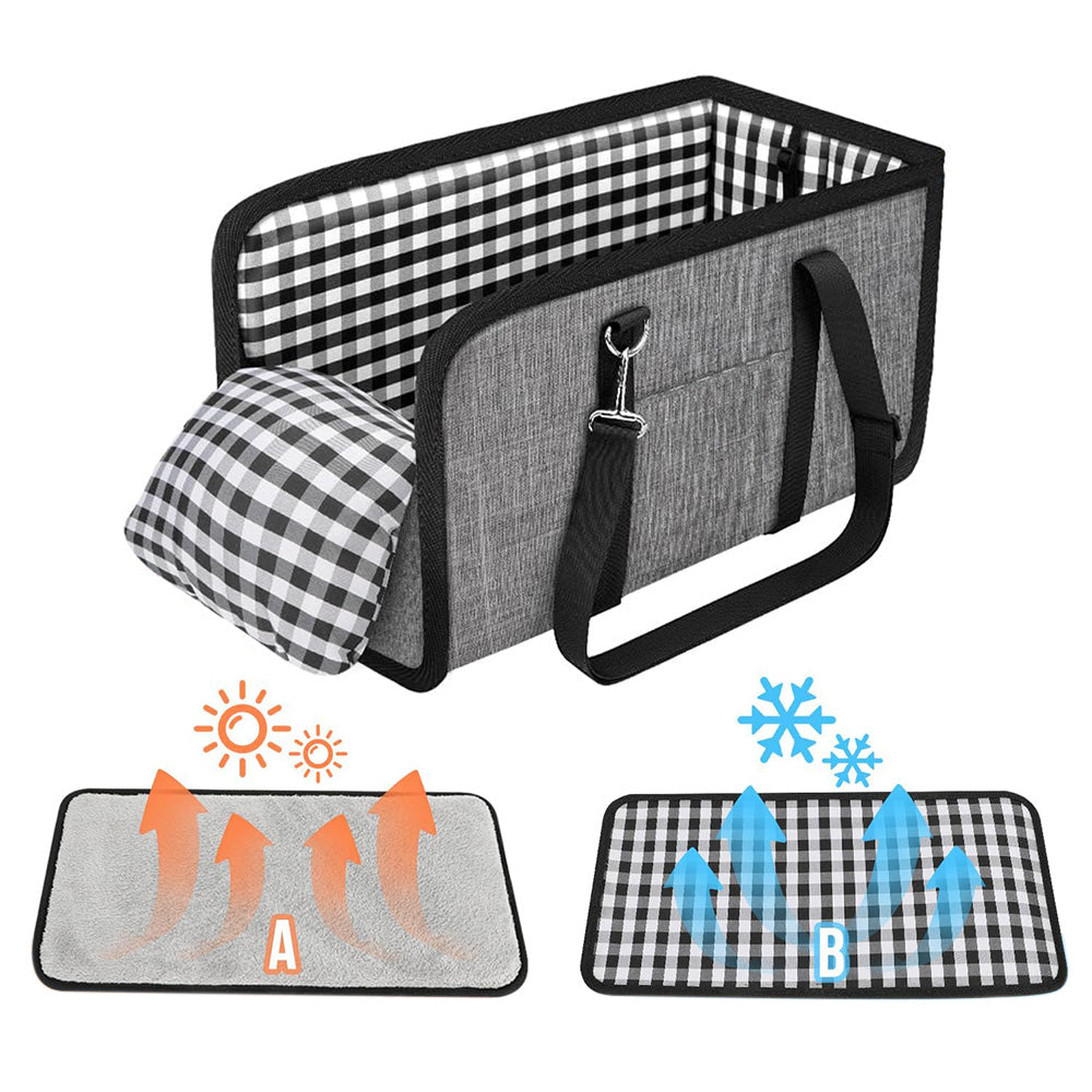Oxford Fabric Center Console Pet Vehicle Seat Carrier for Small Dogs Cats