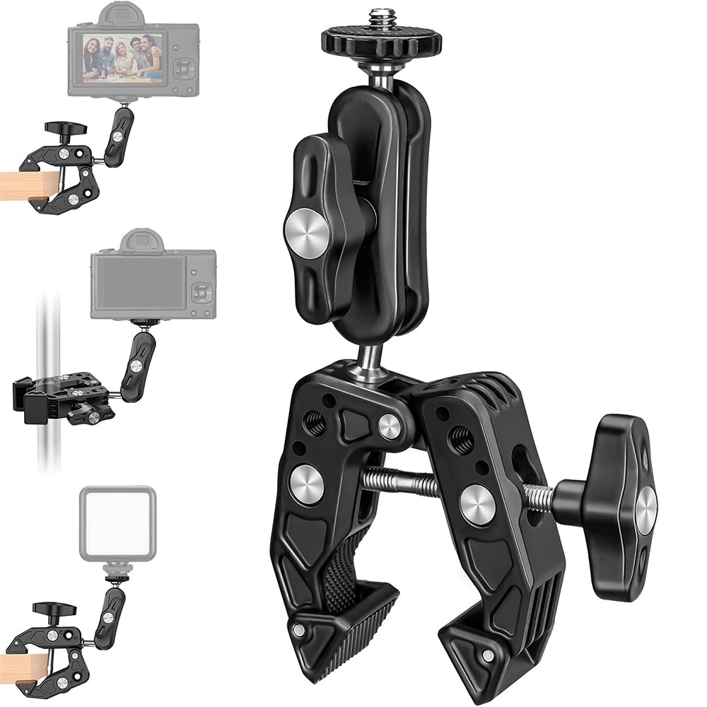 2Pcs Super Clamp Camera Clamp Mount Monitor With Action Camera Adapter Phone Clamp Mount
