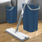Flat Floor Mop and Bucket Set with 4 Washable Microfiber Pads