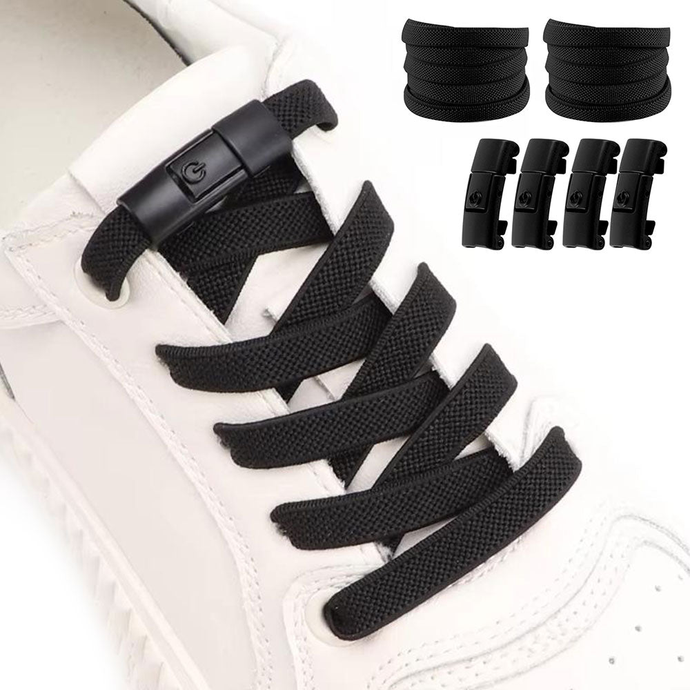 2 Pairs Elastic Shoe Laces No Tie Shoelaces Hook Lock Elastic Flat Shoelaces Sneakers