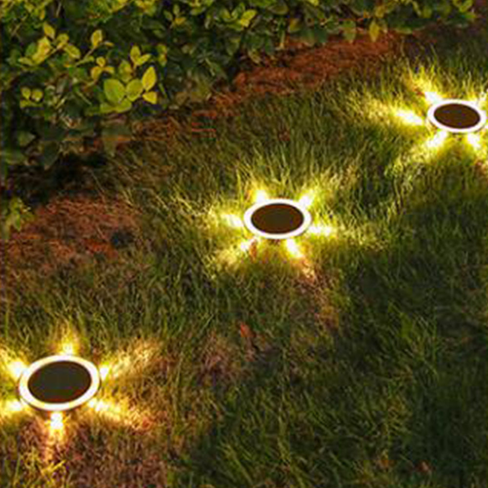 4Pcs Solar Ground Lights Bright In-Ground Outdoor Landscape Lighting Pathway Lawn Patio Yard Deck