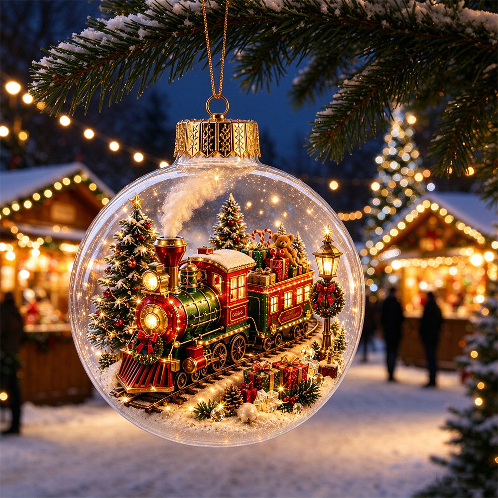 2 Pack 8cm Clear Plastic Fillable Christmas Ball Ornaments