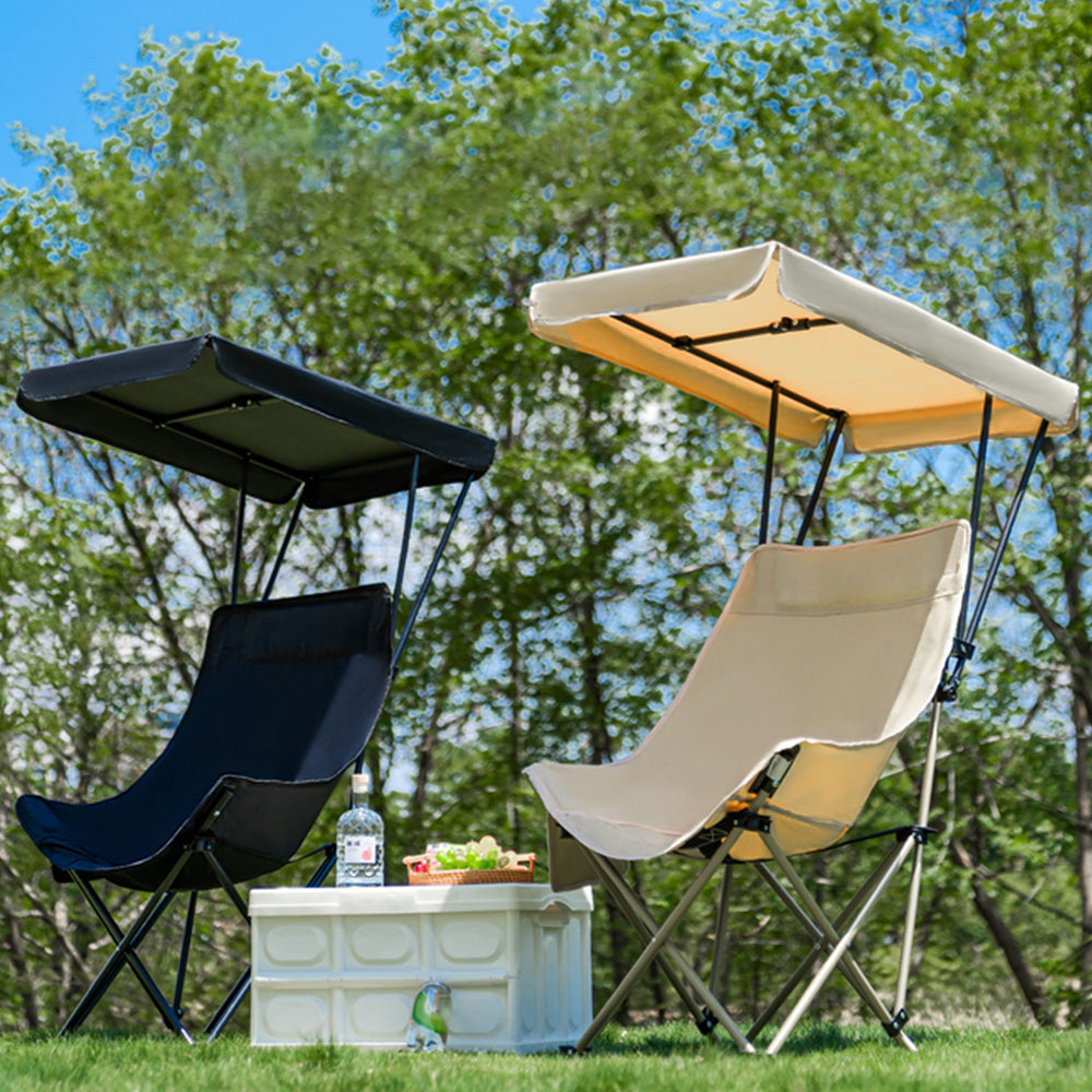Camping Chair with Canopy Folding Outdoor Chair for Fishing Beach