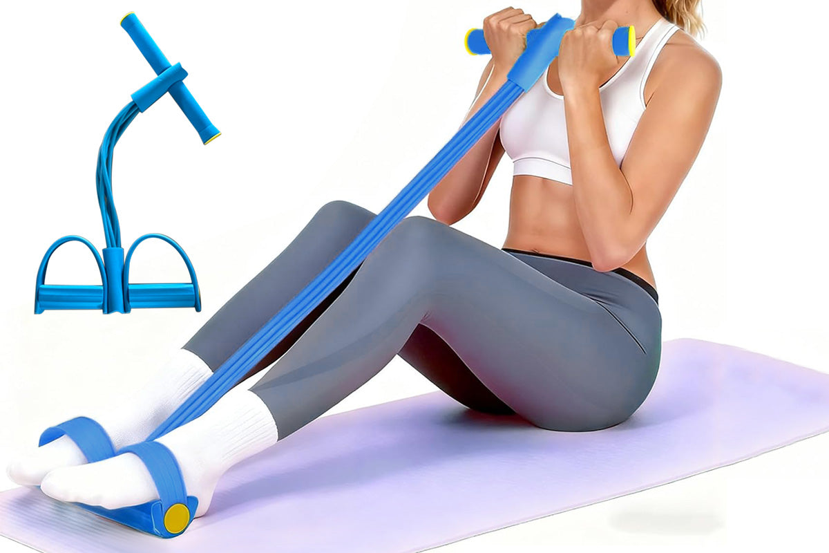 6 Tube Foot Pedal Resistance Band Body Stretch Pull Rope Fitness Exercise Rope