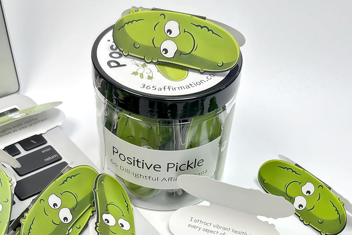 60PCS Positive Pickles Affirmation Cards Jar Motivational Gift for Women and Teens