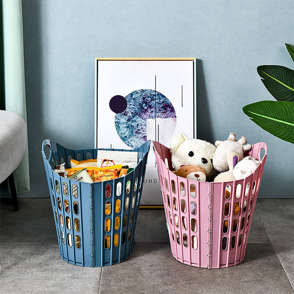 Collapsible Plastic Laundry Basket Folding Washing Clothes Storage Organizer