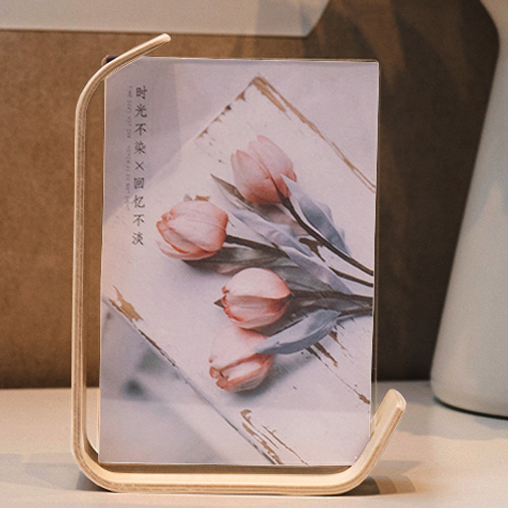 2Pcs Transparent Acrylic Wooden Photo Frame